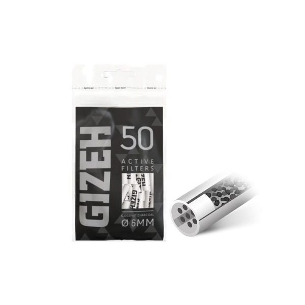 Gizeh Black Extra Slim 6 mm Aktivkohlefilter – 50 Filter