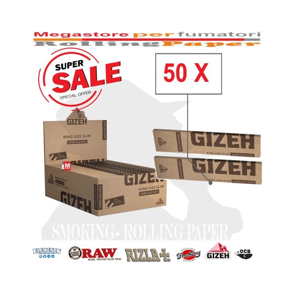 master-177 Gizeh King Size Zigarettenpapier, ungebleicht – Packung mit 50 Heftchen