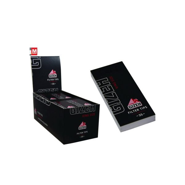 Gizeh Black Regular Perforated Cardboard Filter Tips – Booklets of 35 Tips