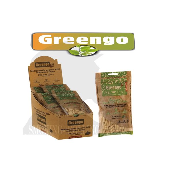 master-206 Greengo ECO Slim 6 mm Zigarettenfilter aus biologisch abbaubarer Zellulose – 200 Filter