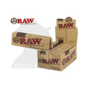 Cartine RAW Classic Connoisseur Medium 1¼ con filtri – Confezione da 24 libretti