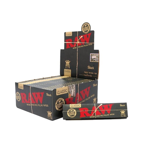 master-266 RAW Classic Black King Size Slim Zigarettenpapier – Packung mit 50 Heftchen