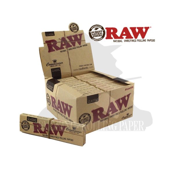 master-274 RAW Classic Connoisseur King Size Slim Zigarettenpapier mit Filtertips – Packung mit 24 Heftchen