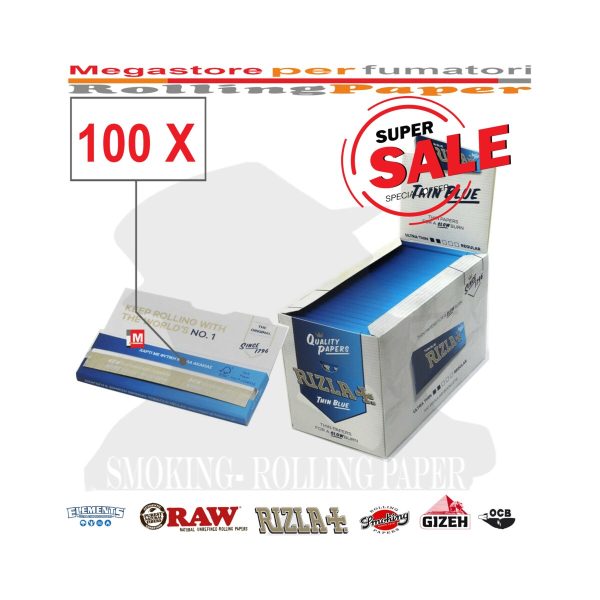 master-282 Rizla Blue Regular Zigarettenpapier – Packung mit 100 Heftchen