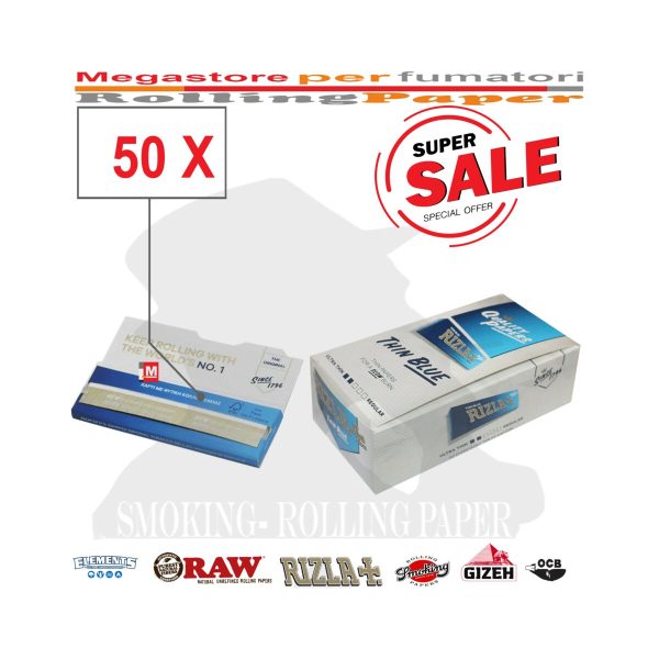 master-284 Rizla Blue Regular Zigarettenpapier – Packung mit 50 Heftchen