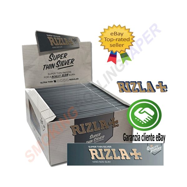 master-286 Rizla Silver King Size Zigarettenpapier – Packung mit 50 Heftchen