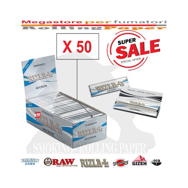 master-298 Rizla Micron Regular Zigarettenpapier – Packung mit 50 Heftchen