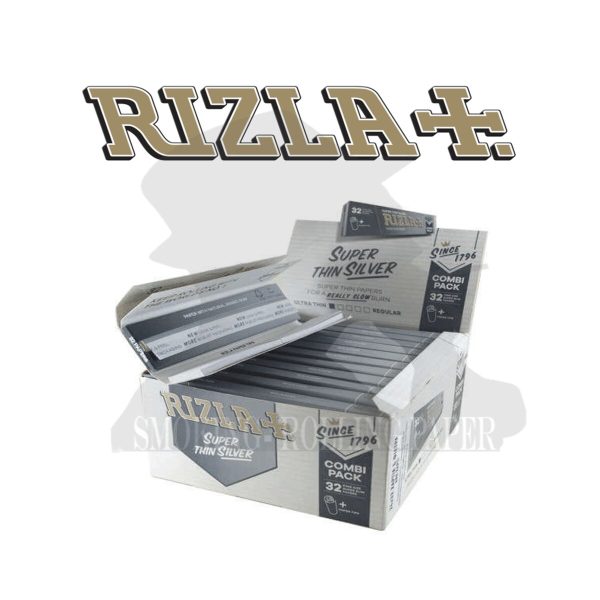 master-299 Rizla Silver King Size Slim Zigarettenpapier mit Filtertips – Packung mit 24 Heftchen