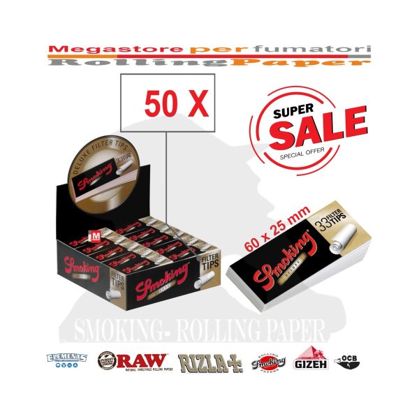 master-331 Smoking Deluxe King Size perforierte Filtertips aus Karton – 50 Tip-Heftchen