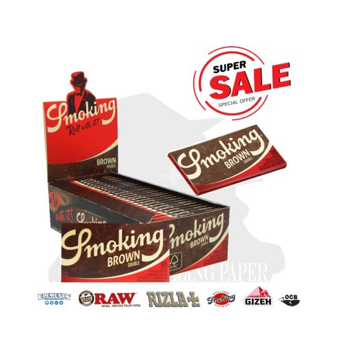 master-342 Cartine Smoking Brown Double Regular 69 × 37 mm non sbiancate – 25 libretti da 120 fogli