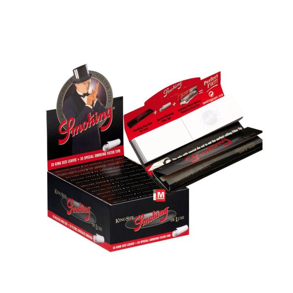 master-350 Smoking Deluxe King Size Zigarettenpapier mit Filtertips – Packung mit 24 Heftchen