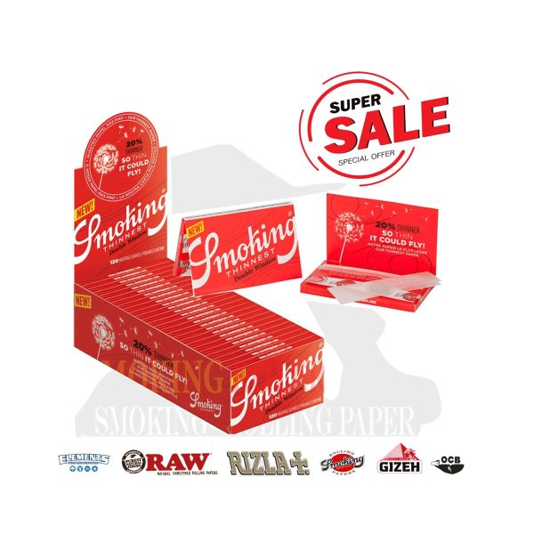 master-353 Smoking Thinnest Double Regular 69 × 37 mm Zigarettenpapier – 25 Heftchen à 120 Blatt