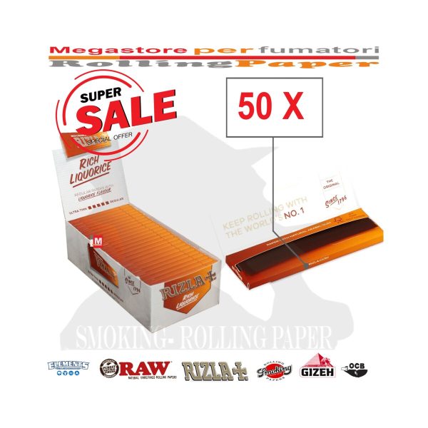 master-381 Rizla Liquorice Regular Zigarettenpapier – Packung mit 50 Heftchen