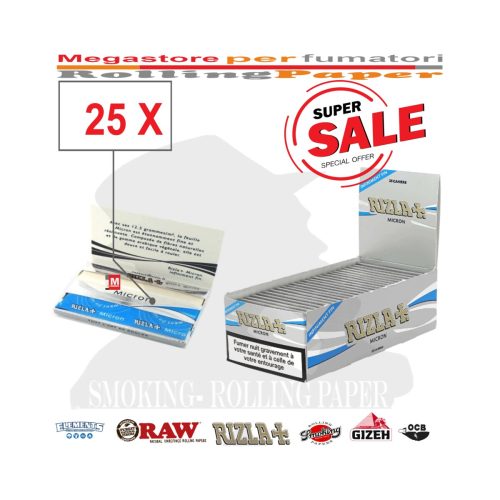 master-383 Cartine Rizla Micron Corte Regular – Confezione da 25 libretti