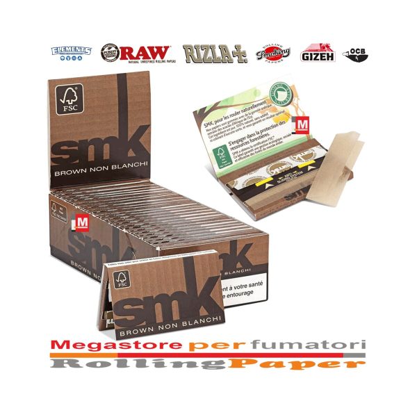 master-396 Cartine Smoking Brown White Corte Regular – Confezione da 25 libretti