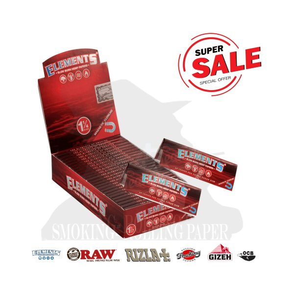 master-56 Cartine Elements Red Medium 1¼ – Confezione da 25 libretti