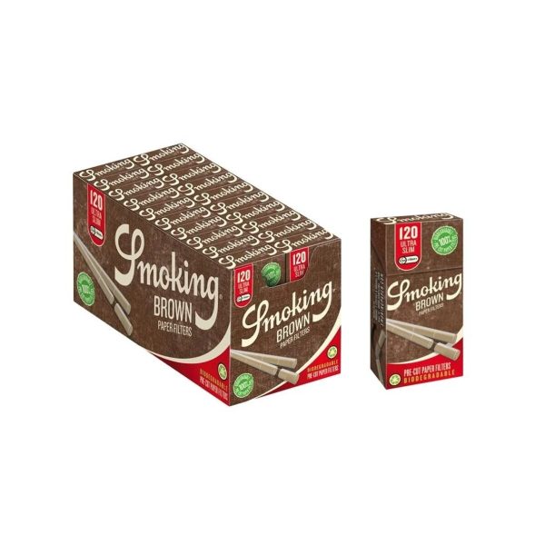 master-72 Filtri Smoking Brown Ultra Slim 5,7 mm biodegradabili – 20 scatole da 120 filtri